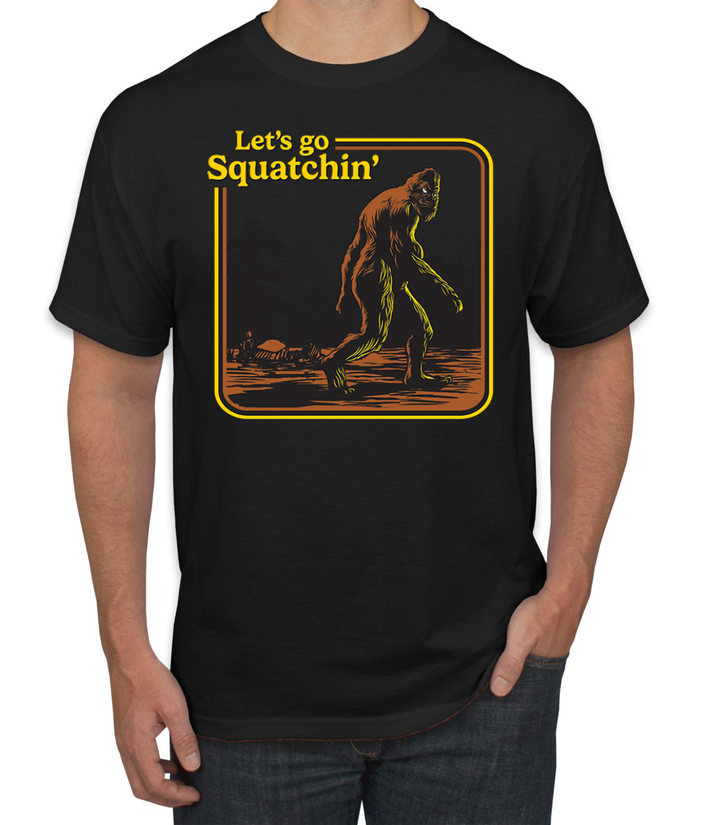Let's Go Squatchin Bigfoot Men T-Shirt - Picture 3 of 28
