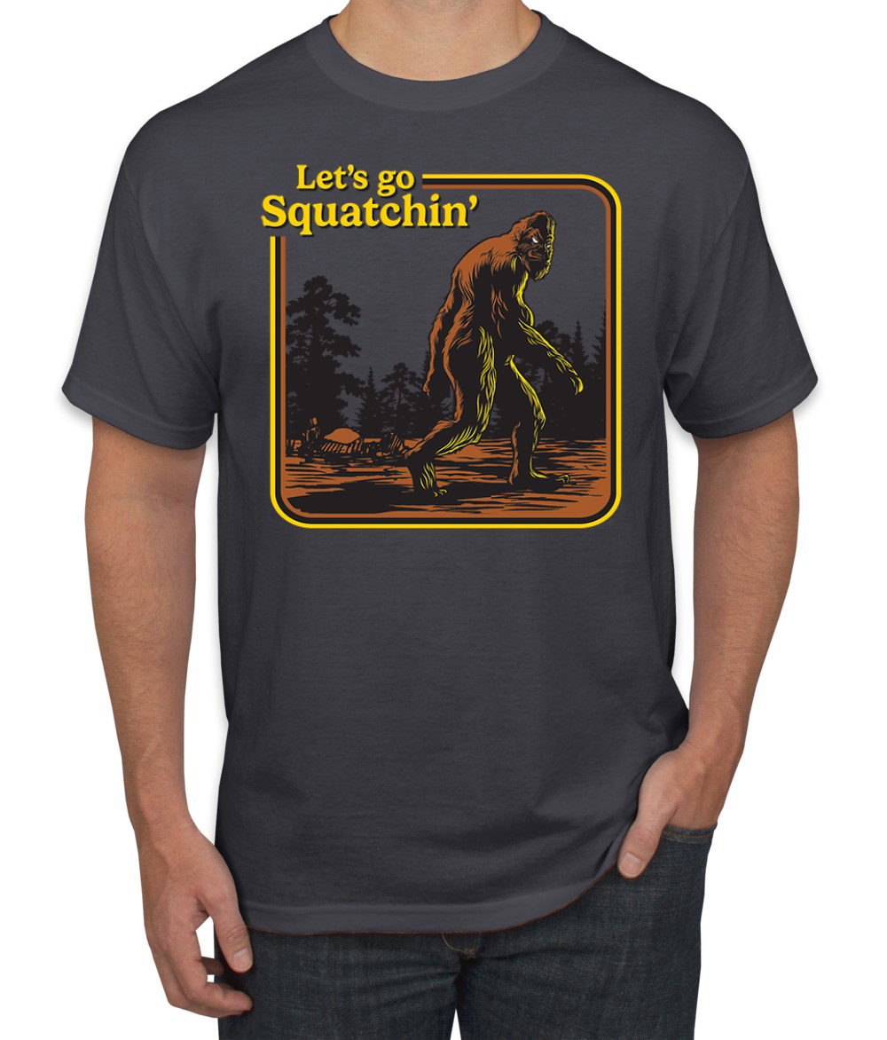 Let's Go Squatchin Bigfoot Men T-Shirt - Picture 4 of 28