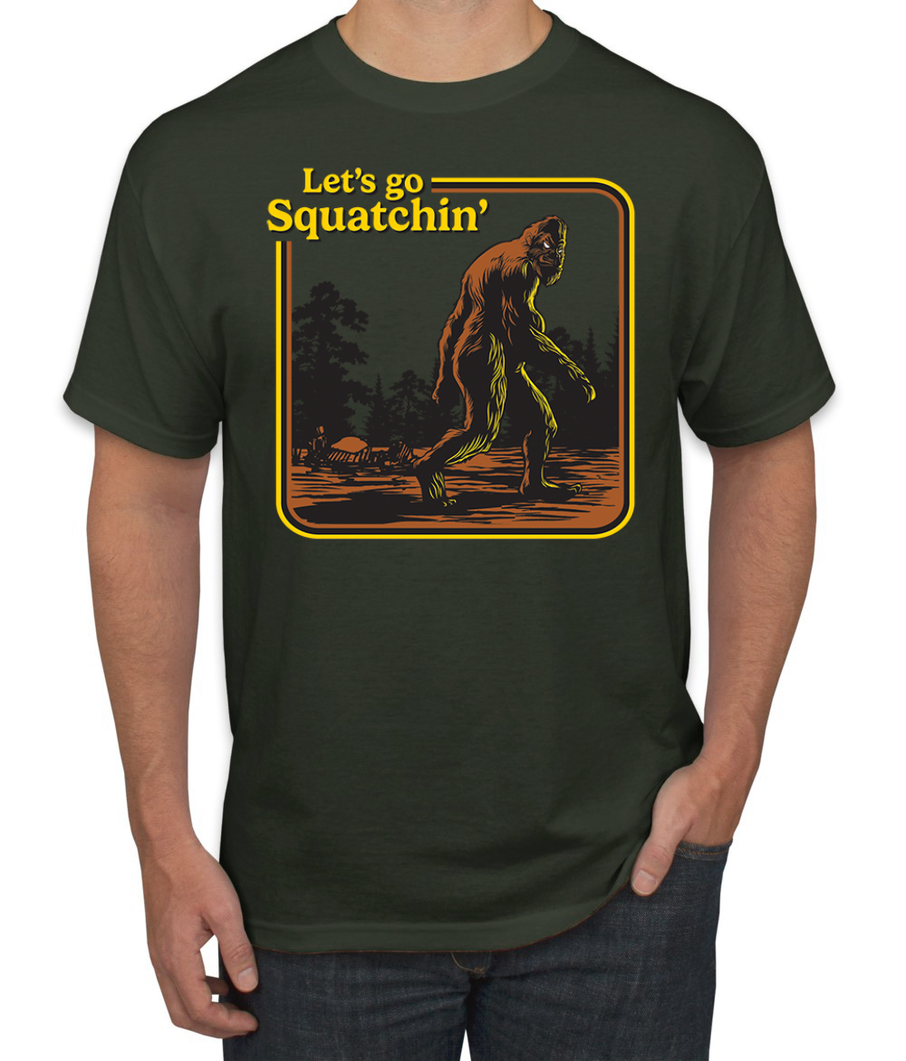 Let's Go Squatchin Bigfoot Men T-Shirt - Picture 5 of 28