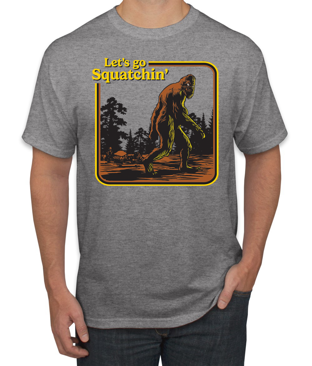 Let's Go Squatchin Bigfoot Men T-Shirt - Picture 8 of 28