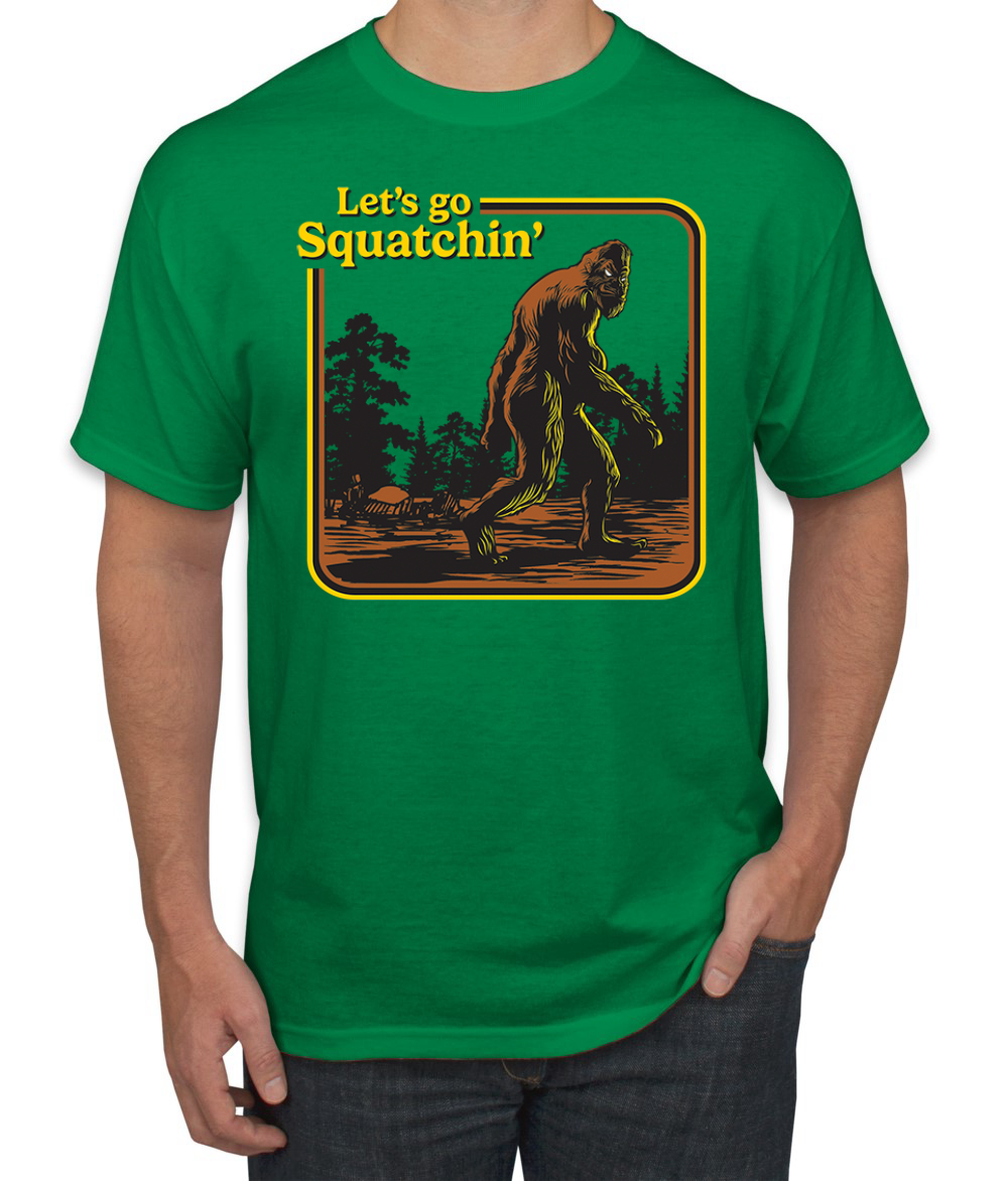 Let's Go Squatchin Bigfoot Men T-Shirt - Picture 9 of 28