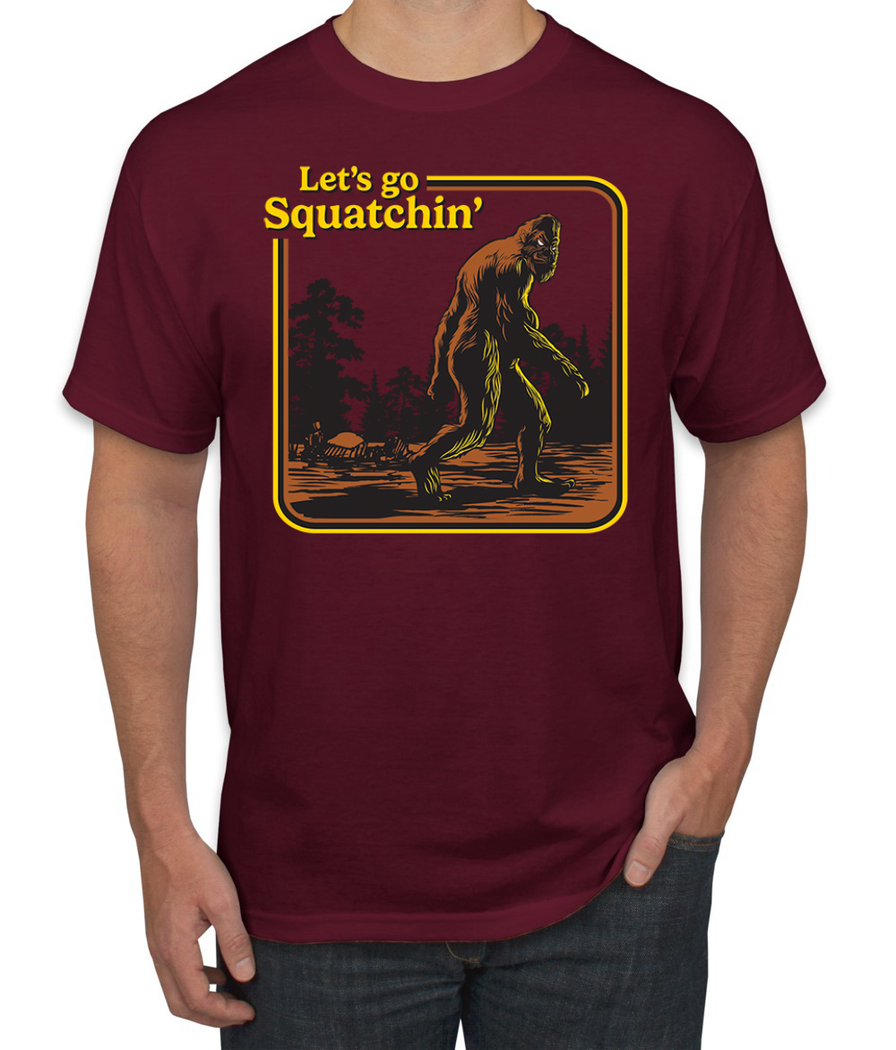 Let's Go Squatchin Bigfoot Men T-Shirt - Picture 11 of 28