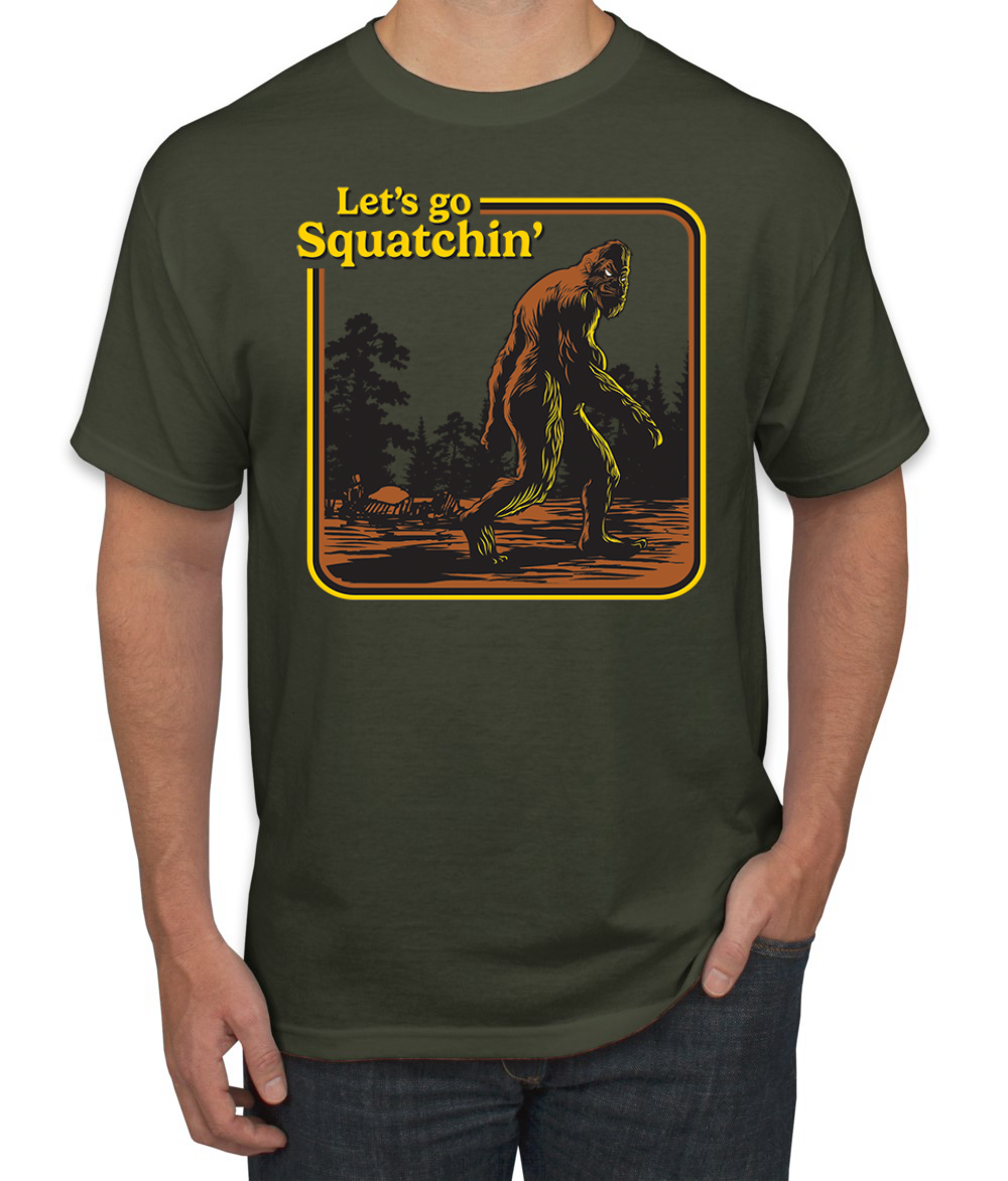 Let's Go Squatchin Bigfoot Men T-Shirt - Picture 27 of 28