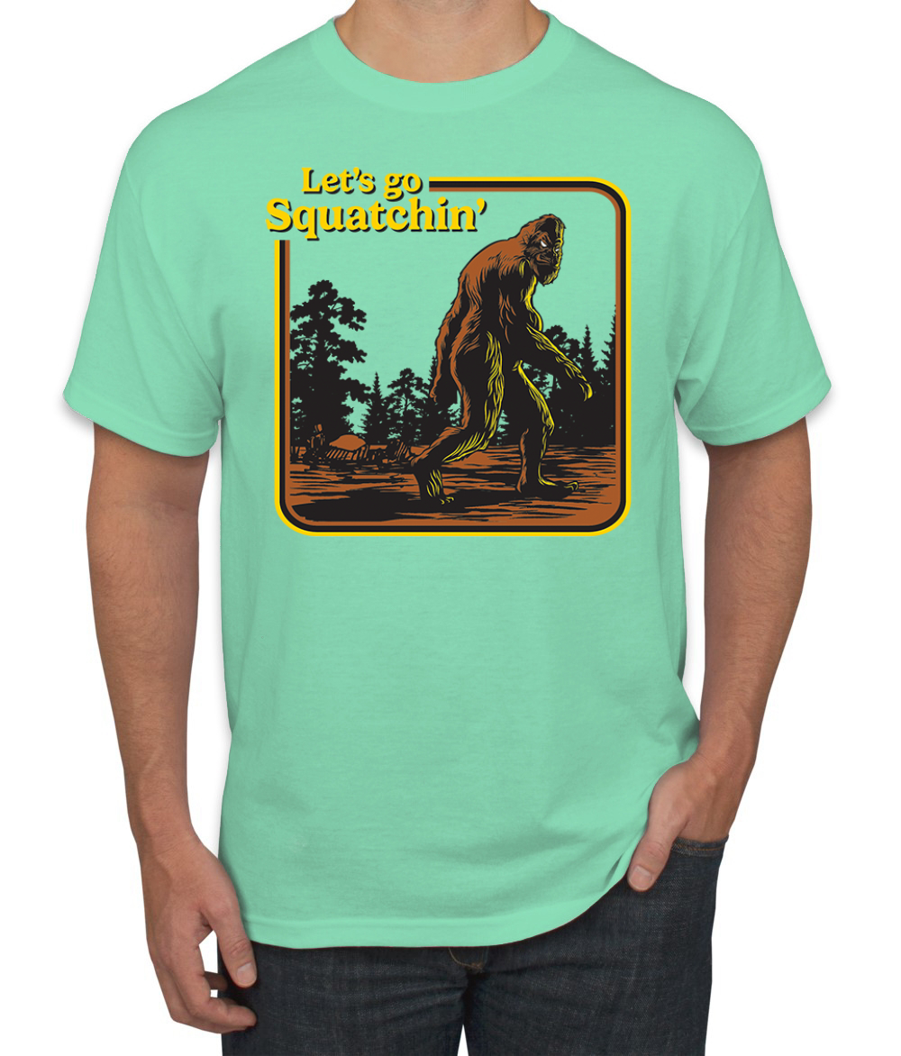 Let's Go Squatchin Bigfoot Men T-Shirt - Picture 23 of 28
