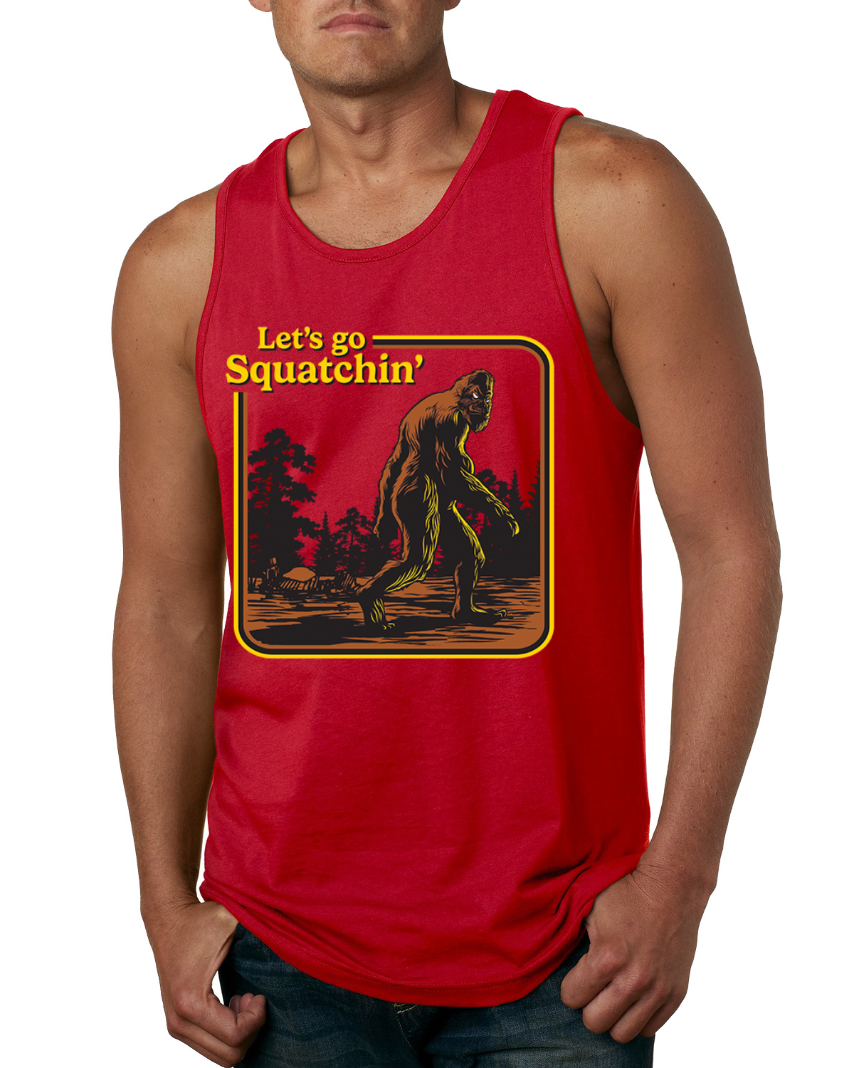 Camiseta sin mangas Let's Go Squatchin Bigfoot para hombre - Imagen 7 de 9