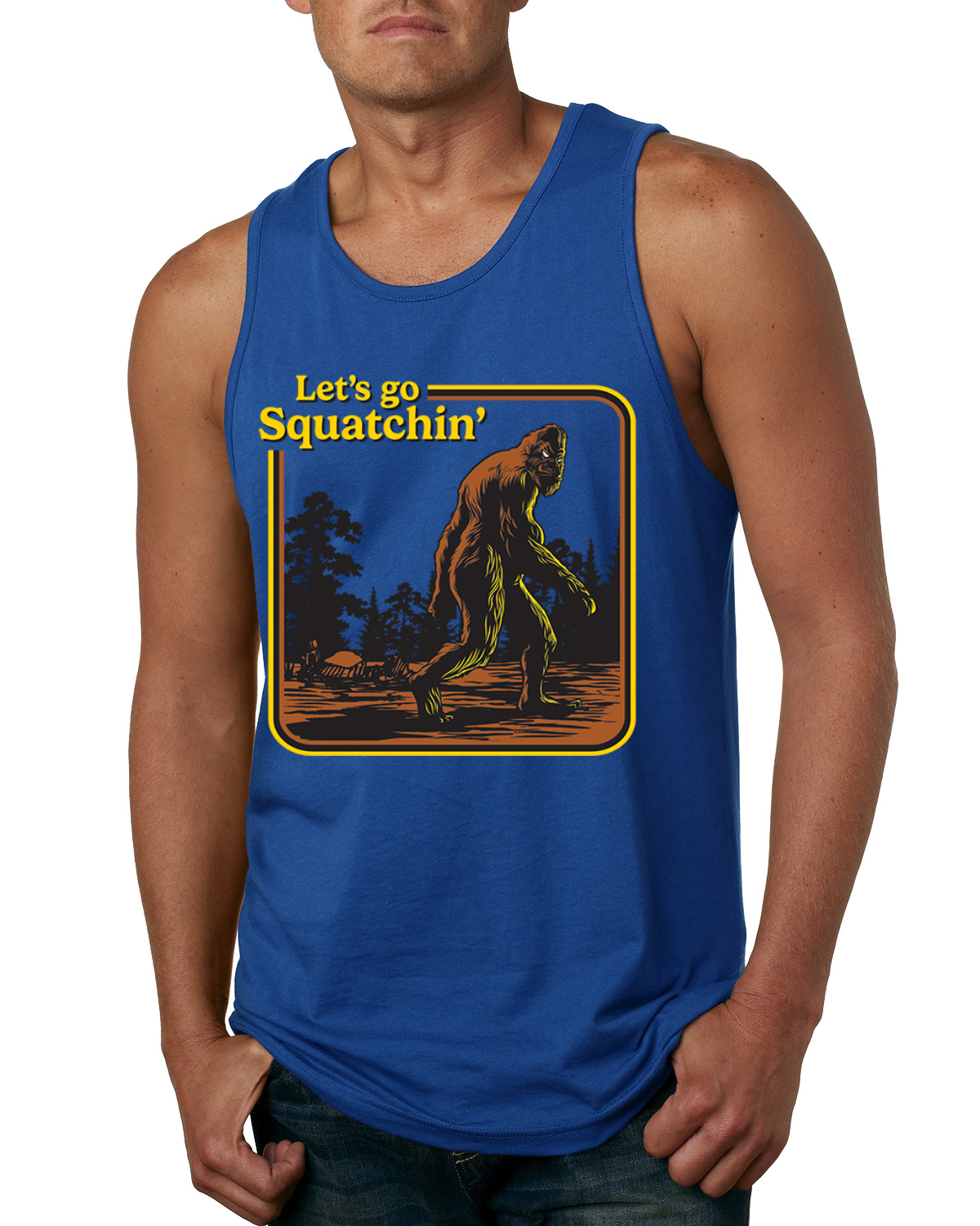 Camiseta sin mangas Let's Go Squatchin Bigfoot para hombre - Imagen 8 de 9