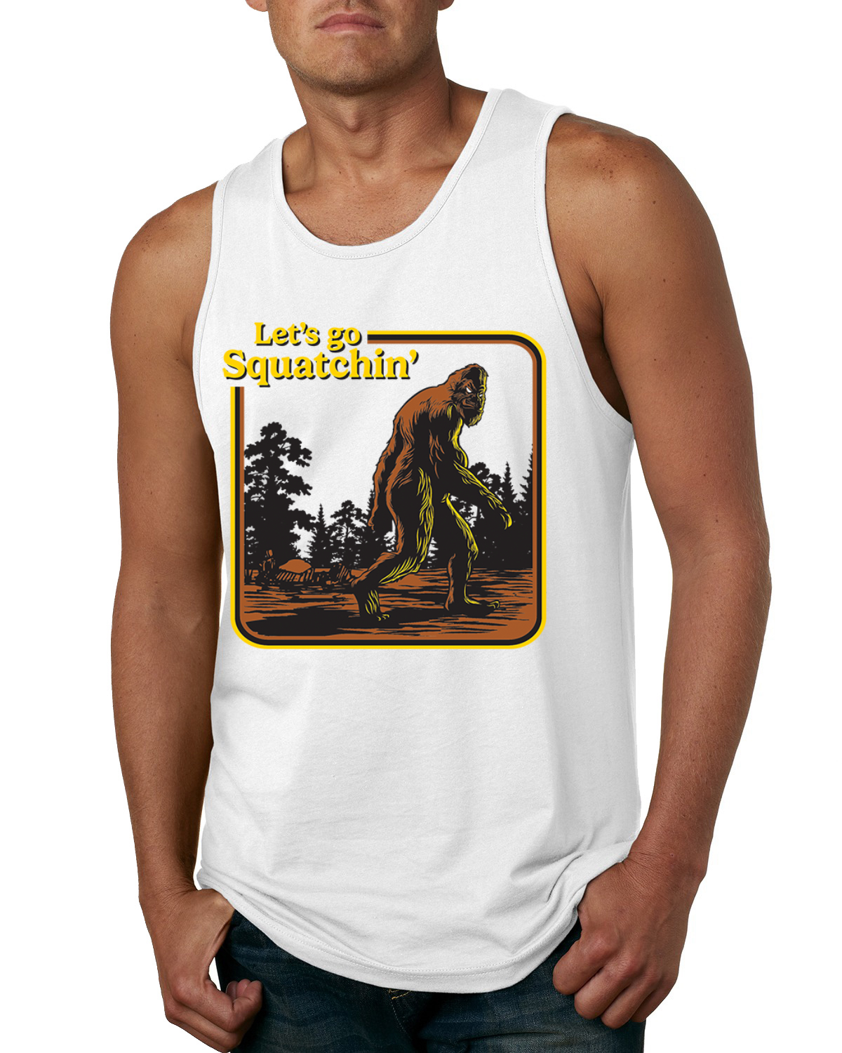 Camiseta sin mangas Let's Go Squatchin Bigfoot para hombre - Imagen 9 de 9