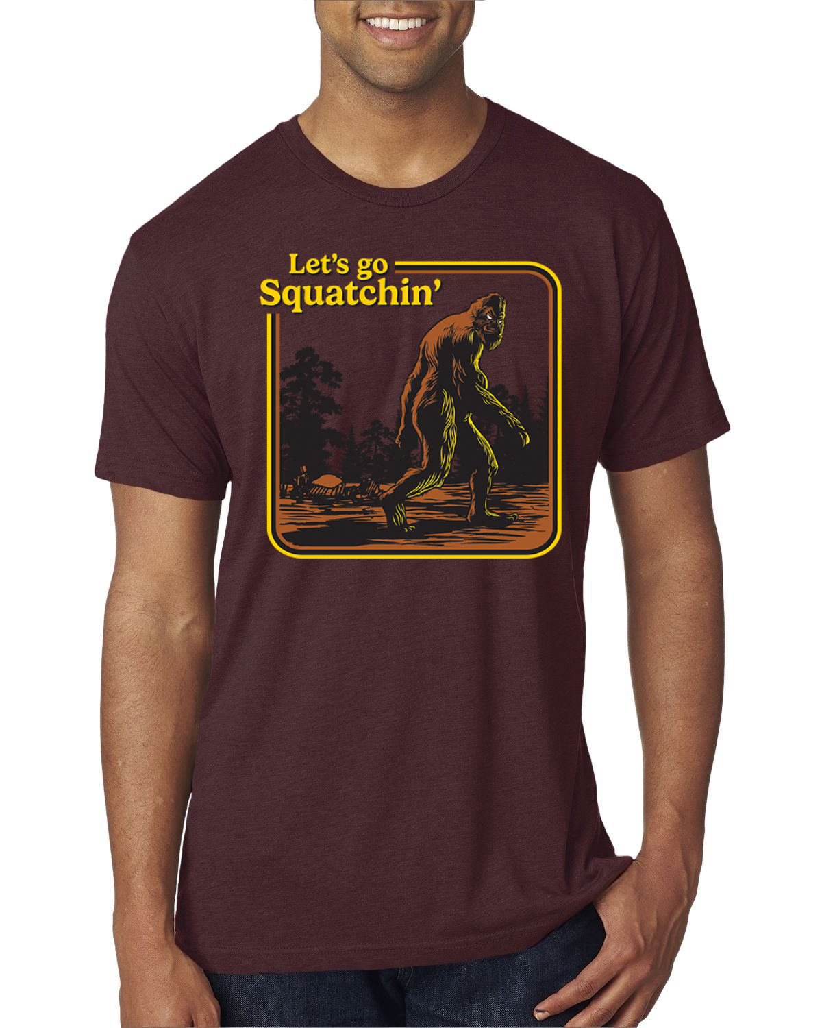 Camiseta Let's Go Squatchin Bigfoot Hombre Premium Tri Blend - Imagen 13 de 17