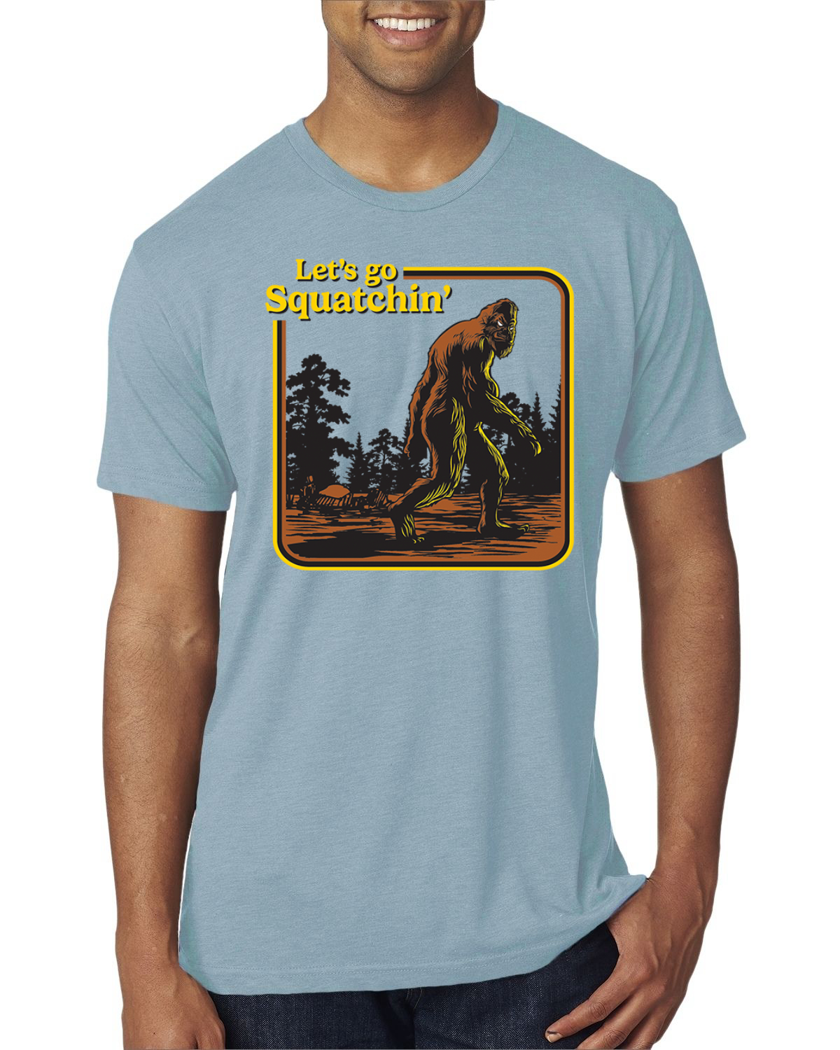Camiseta Let's Go Squatchin Bigfoot Hombre Premium Tri Blend - Imagen 16 de 17
