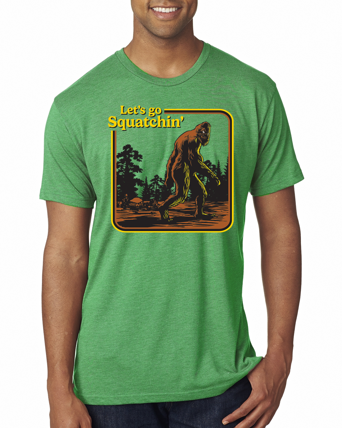Camiseta Let's Go Squatchin Bigfoot Hombre Premium Tri Blend - Imagen 4 de 17