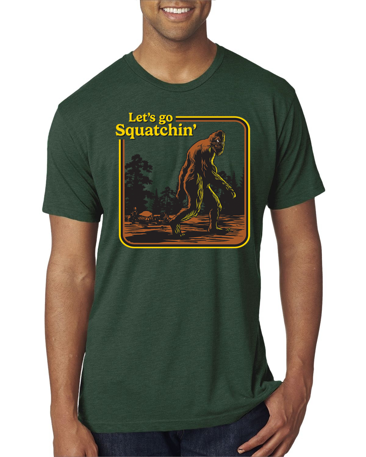 Camiseta Let's Go Squatchin Bigfoot Hombre Premium Tri Blend - Imagen 3 de 17