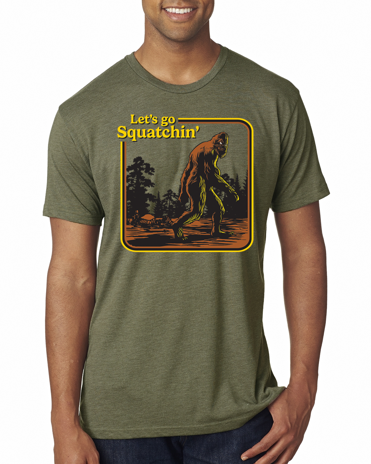 Camiseta Let's Go Squatchin Bigfoot Hombre Premium Tri Blend - Imagen 12 de 17