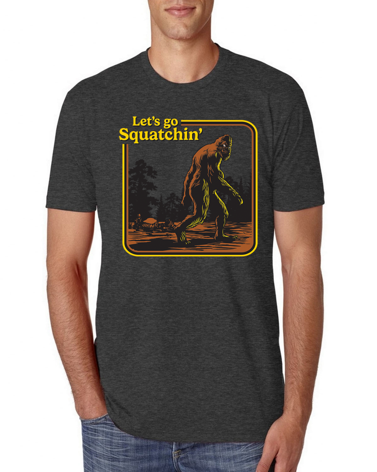 Camiseta Let's Go Squatchin Bigfoot Hombre Premium Tri Blend - Imagen 7 de 17