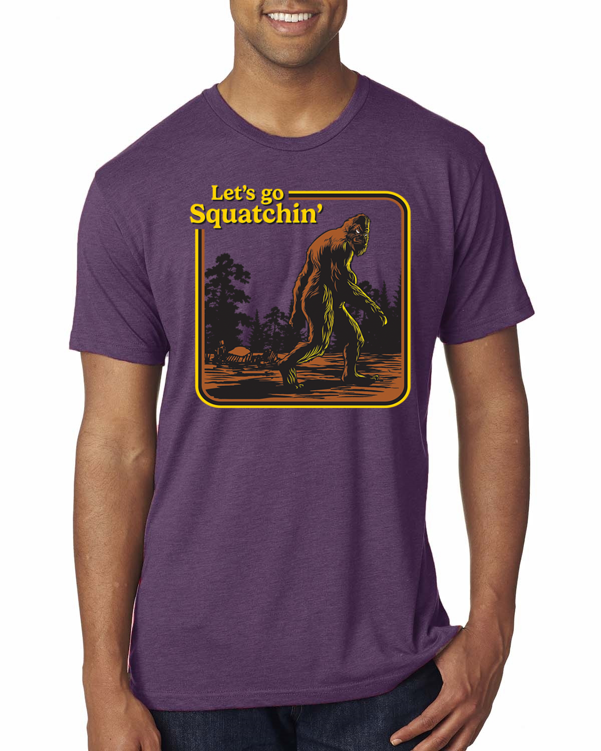 Camiseta Let's Go Squatchin Bigfoot Hombre Premium Tri Blend - Imagen 9 de 17
