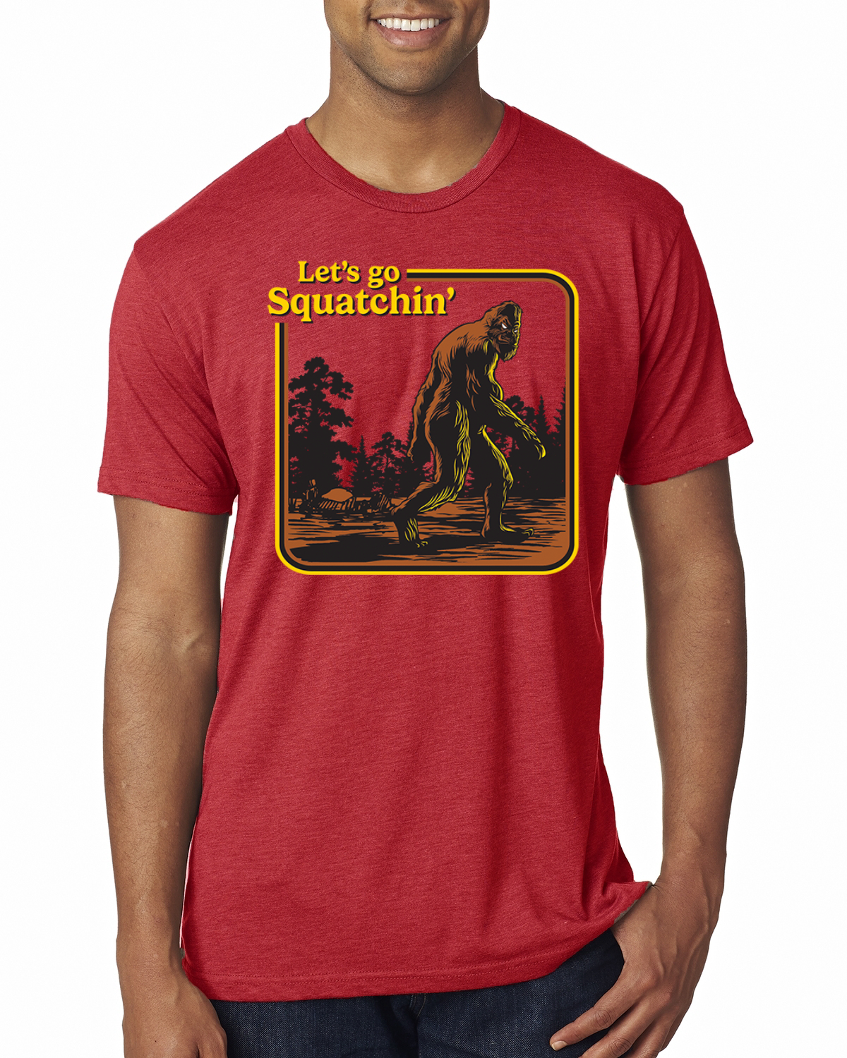 Camiseta Let's Go Squatchin Bigfoot Hombre Premium Tri Blend - Imagen 10 de 17