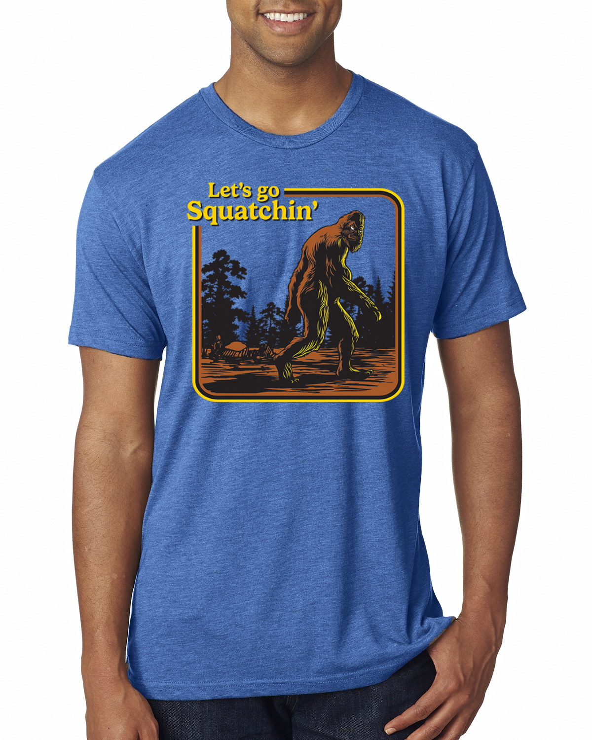 Camiseta Let's Go Squatchin Bigfoot Hombre Premium Tri Blend - Imagen 11 de 17