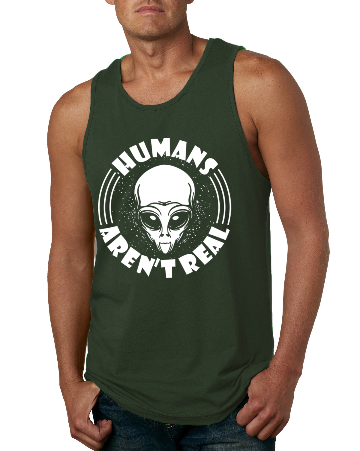 Camiseta sin mangas Humans Aren't Real Men - Imagen 4 de 9