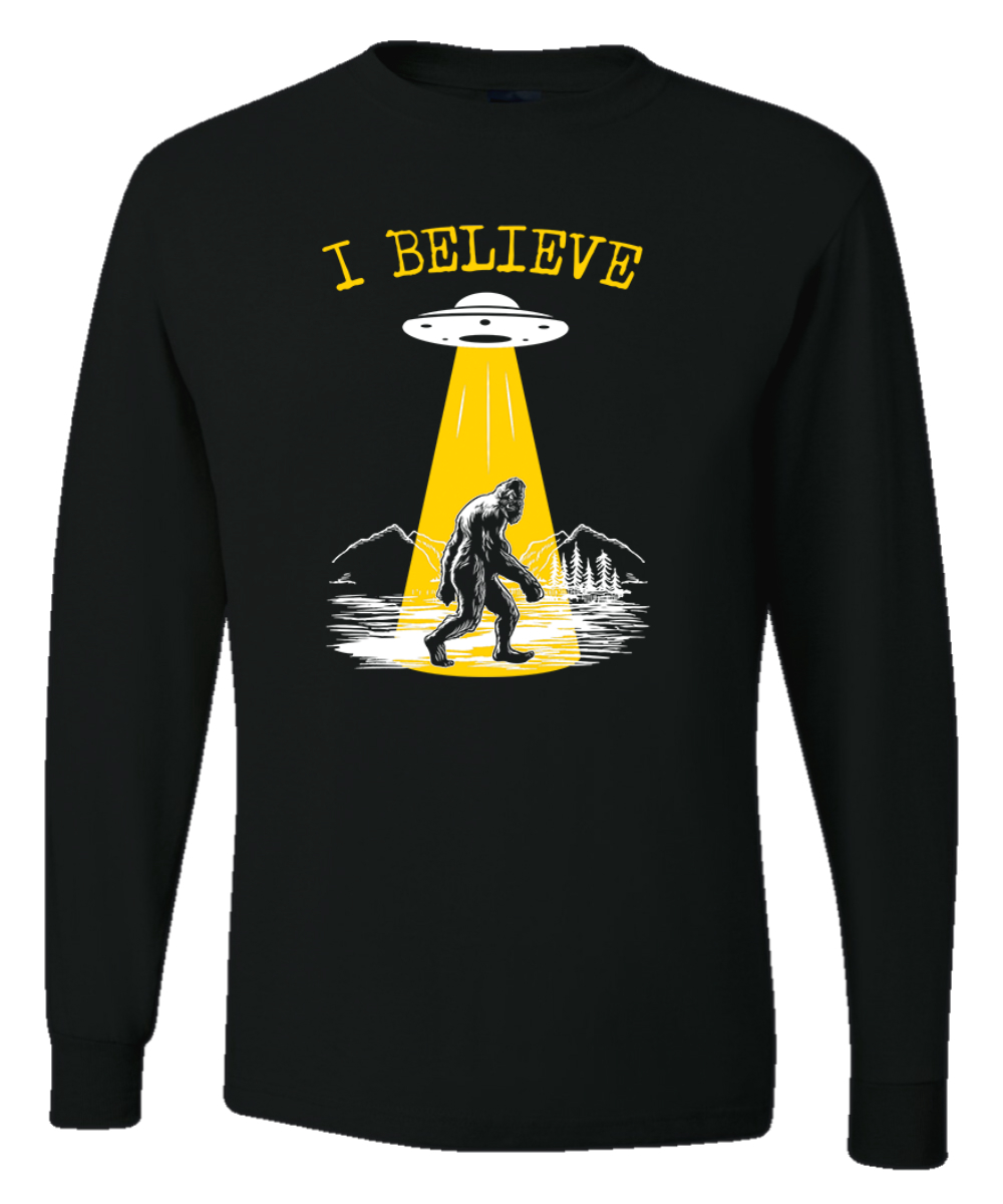 I Believe UFO Sasquatch Men Long Sleeve Shirt