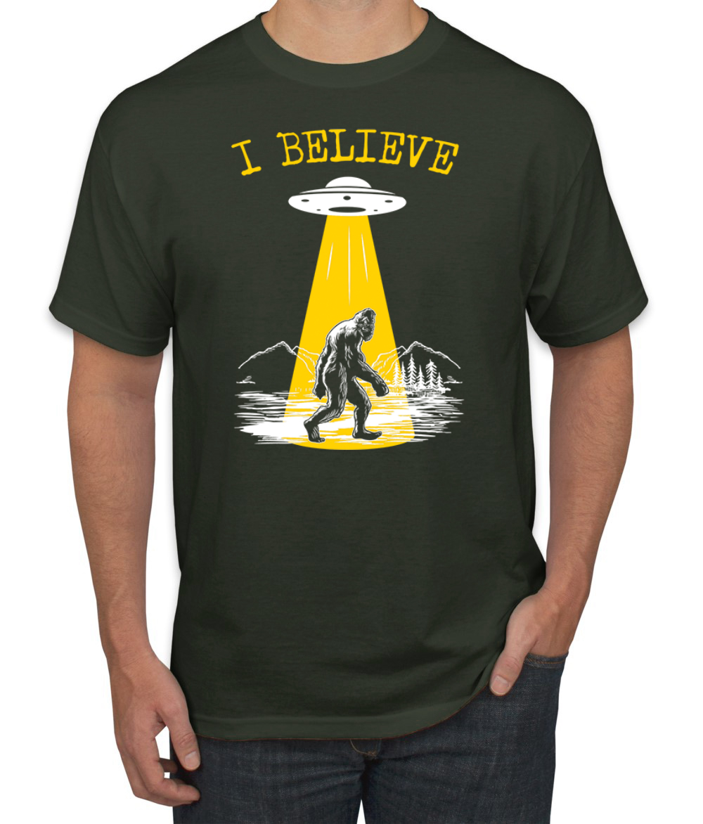 I Believe UFO Sasquatch Men T-Shirt - Picture 5 of 28