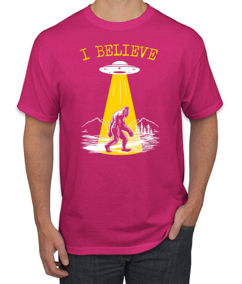 I Believe UFO Sasquatch Men T-Shirt - Picture 6 of 28