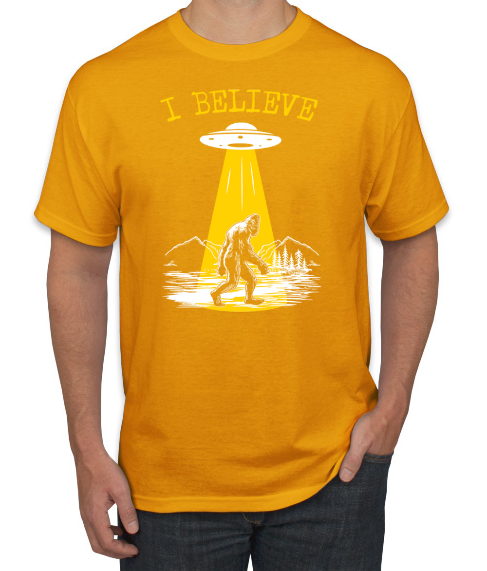 I Believe UFO Sasquatch Men T-Shirt - Picture 24 of 28
