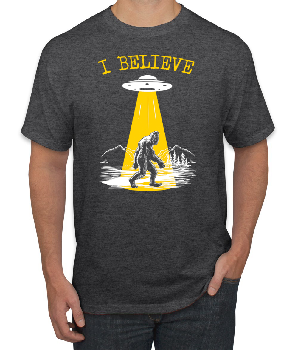 I Believe UFO Sasquatch Men T-Shirt - Picture 7 of 28