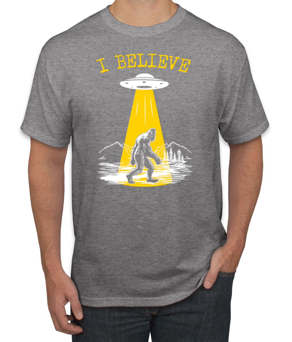 I Believe UFO Sasquatch Men T-Shirt - Picture 8 of 28