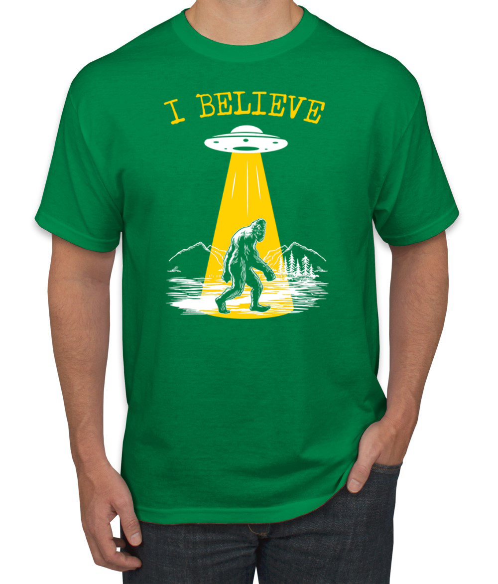 I Believe UFO Sasquatch Men T-Shirt - Picture 9 of 28