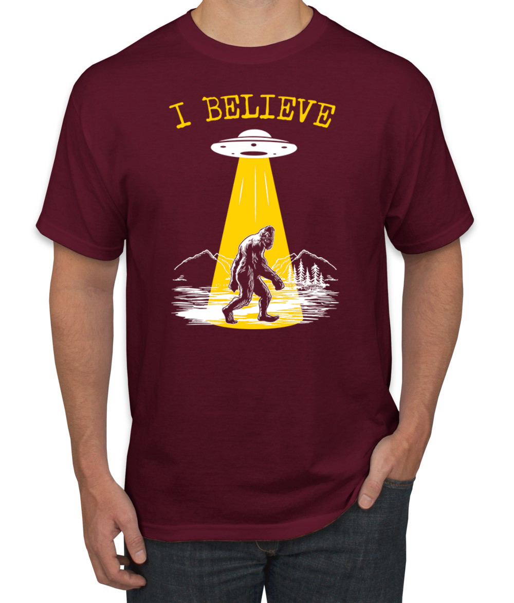 I Believe UFO Sasquatch Men T-Shirt - Picture 11 of 28