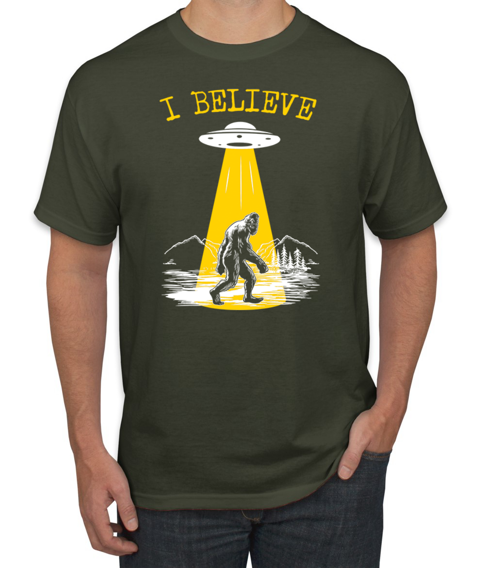 I Believe UFO Sasquatch Men T-Shirt - Picture 27 of 28