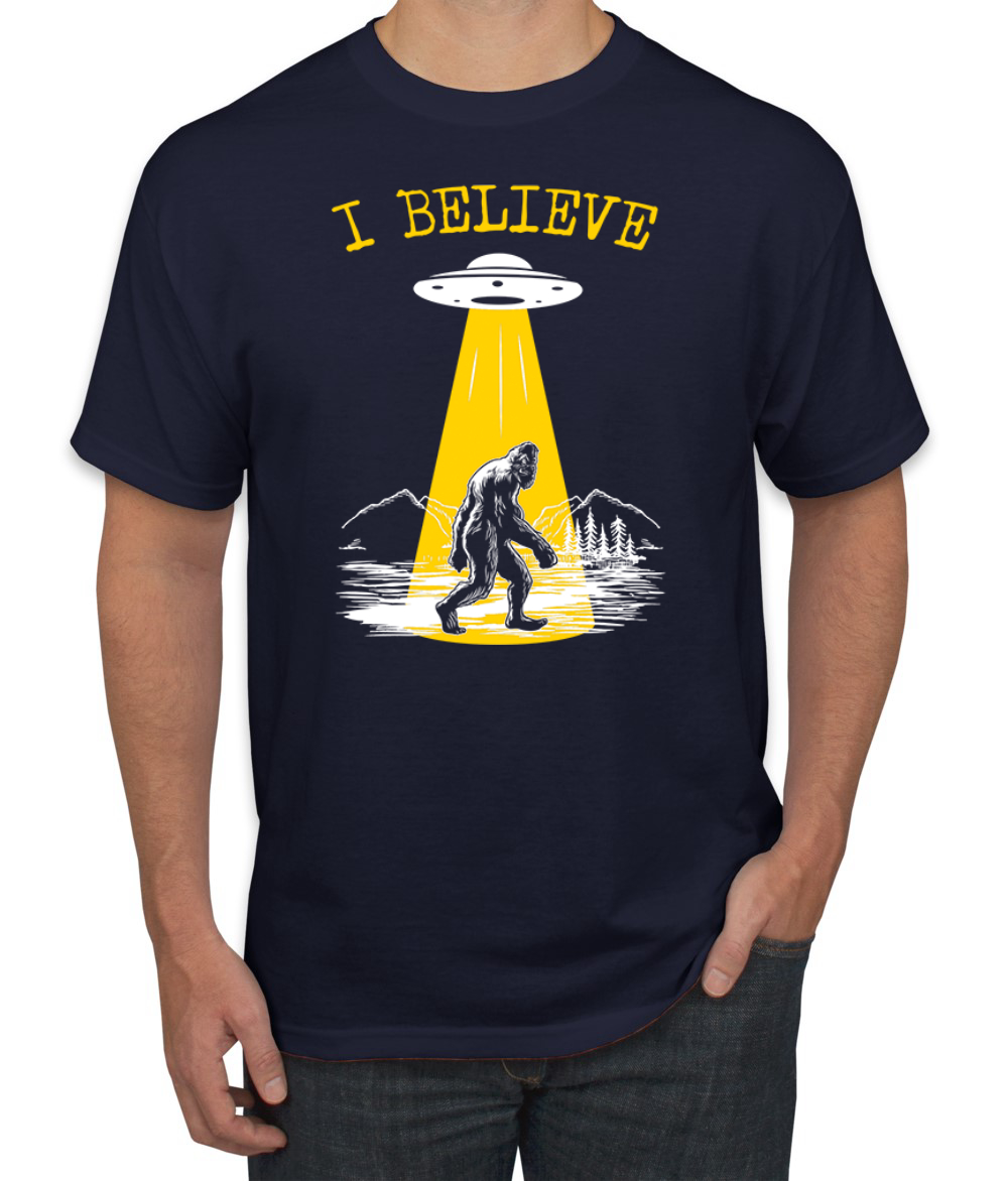 I Believe UFO Sasquatch Men T-Shirt - Picture 12 of 28