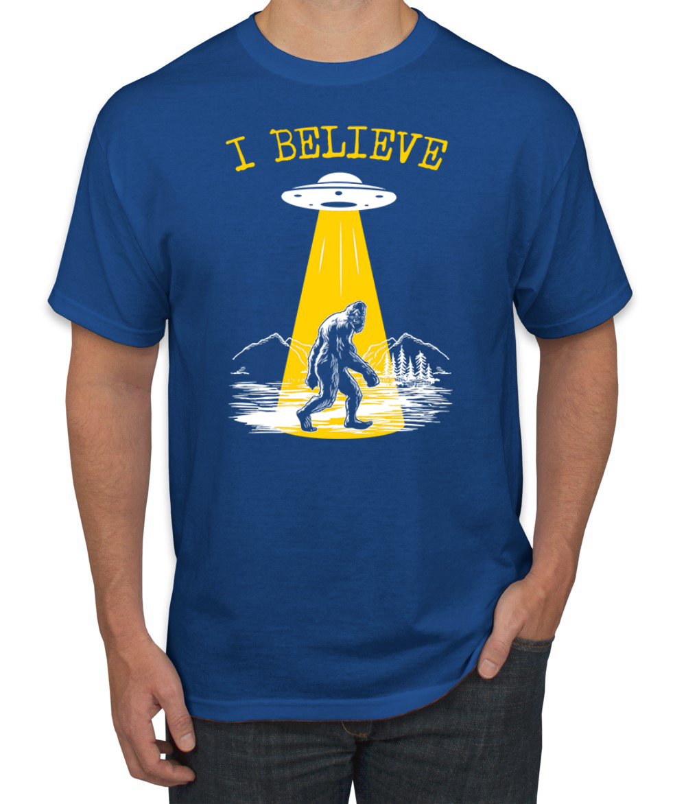 I Believe UFO Sasquatch Men T-Shirt - Picture 17 of 28