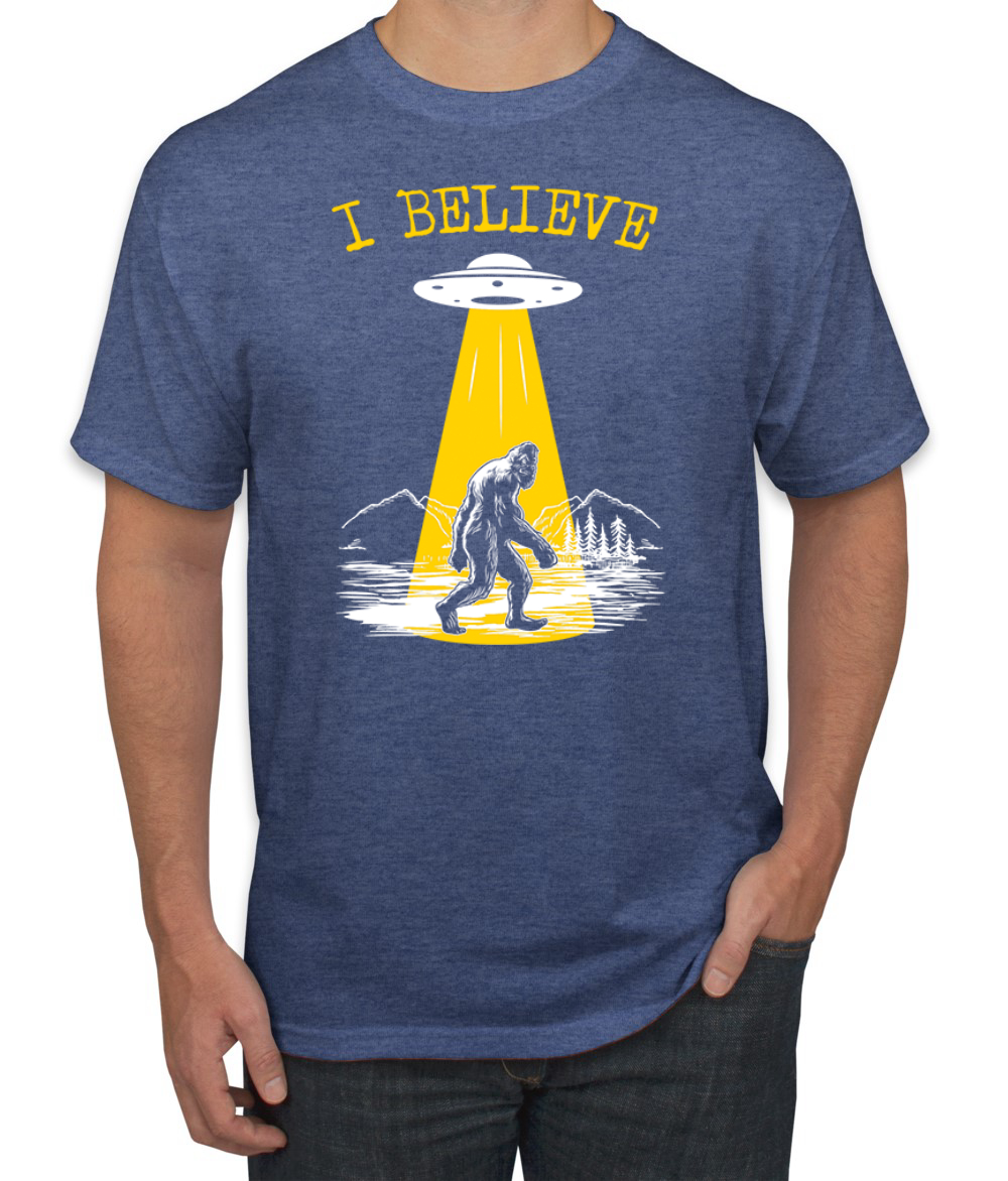 I Believe UFO Sasquatch Men T-Shirt - Picture 18 of 28