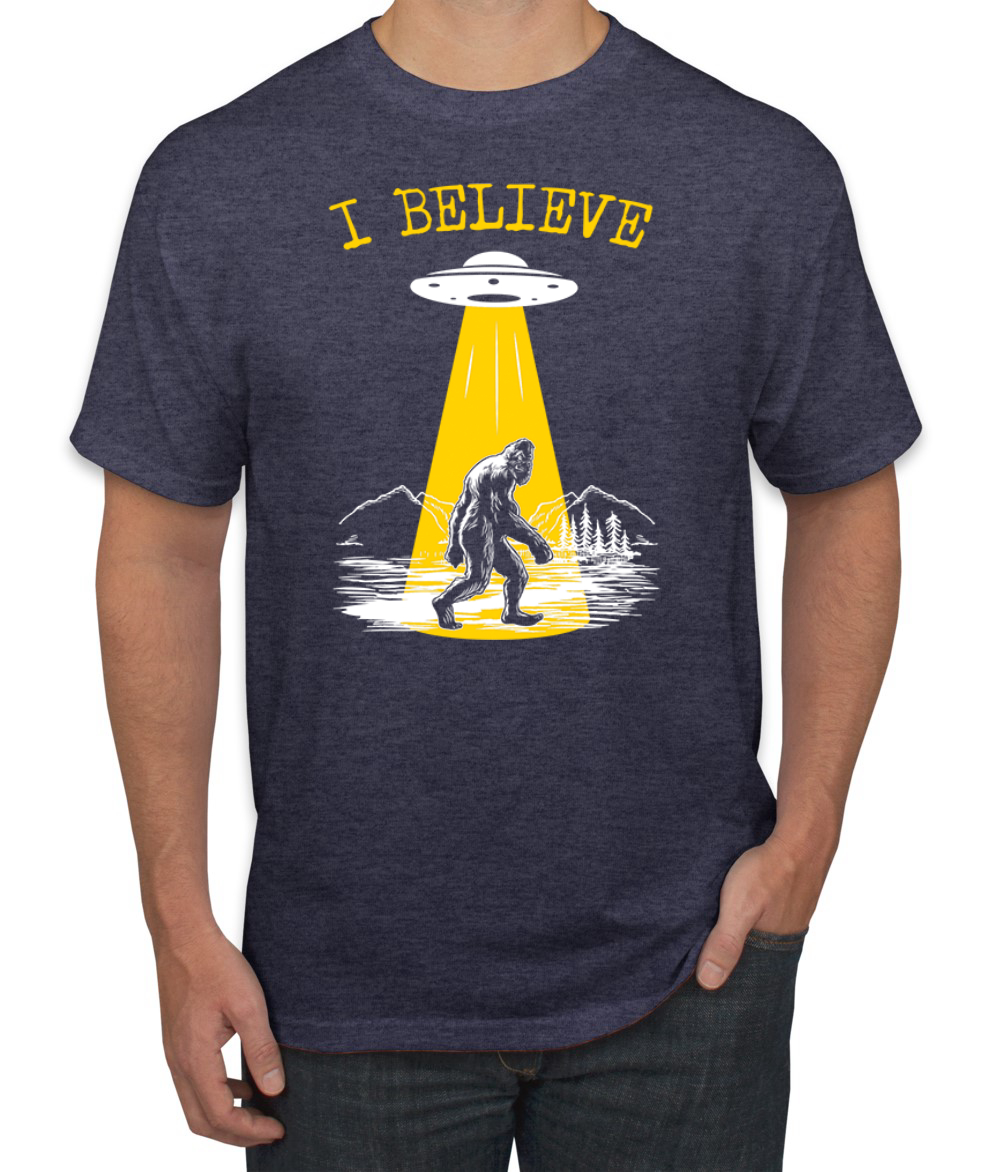 I Believe UFO Sasquatch Men T-Shirt - Picture 19 of 28