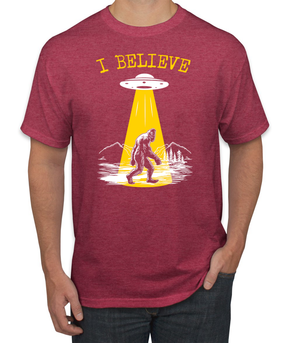 I Believe UFO Sasquatch Men T-Shirt - Picture 20 of 28