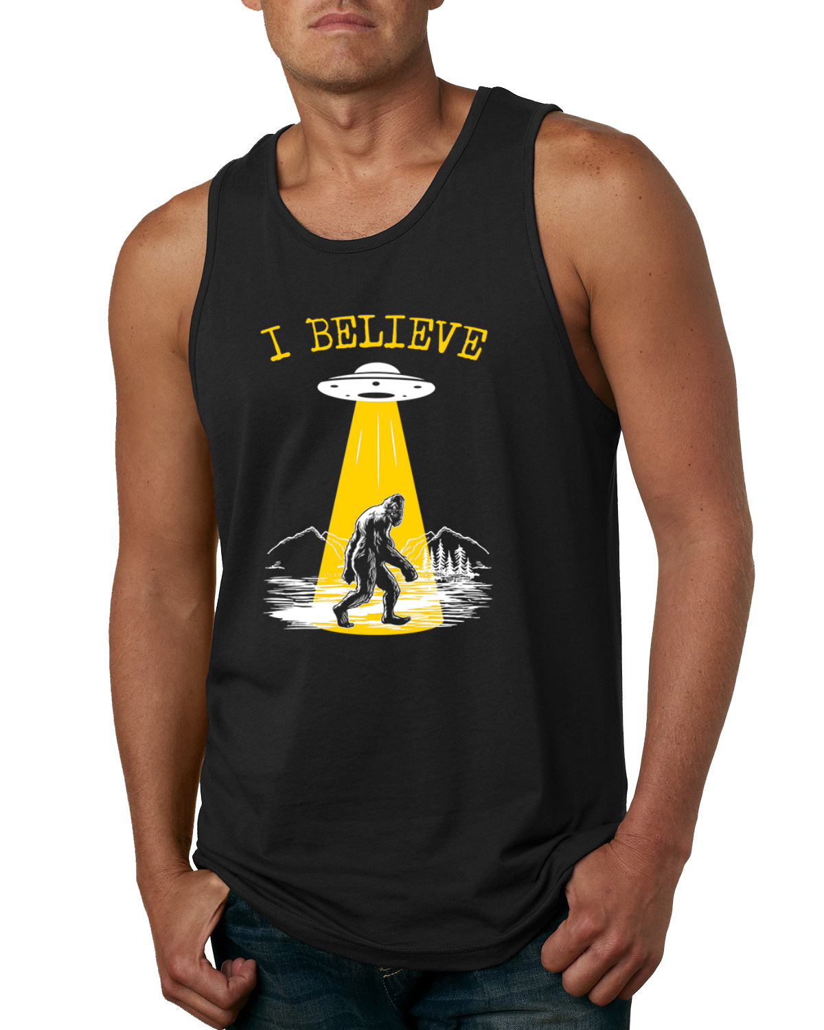 Camiseta sin mangas I Believe UFO Sasquatch para hombre - Imagen 3 de 9