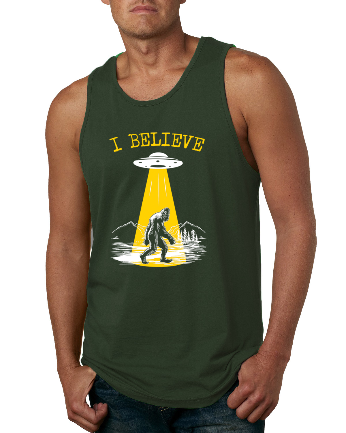 Camiseta sin mangas I Believe UFO Sasquatch para hombre - Imagen 4 de 9