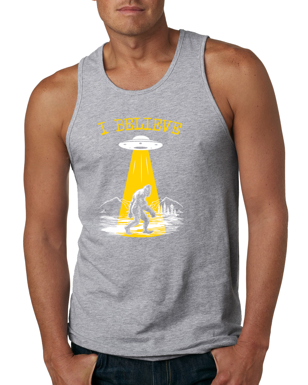 Camiseta sin mangas I Believe UFO Sasquatch para hombre - Imagen 5 de 9