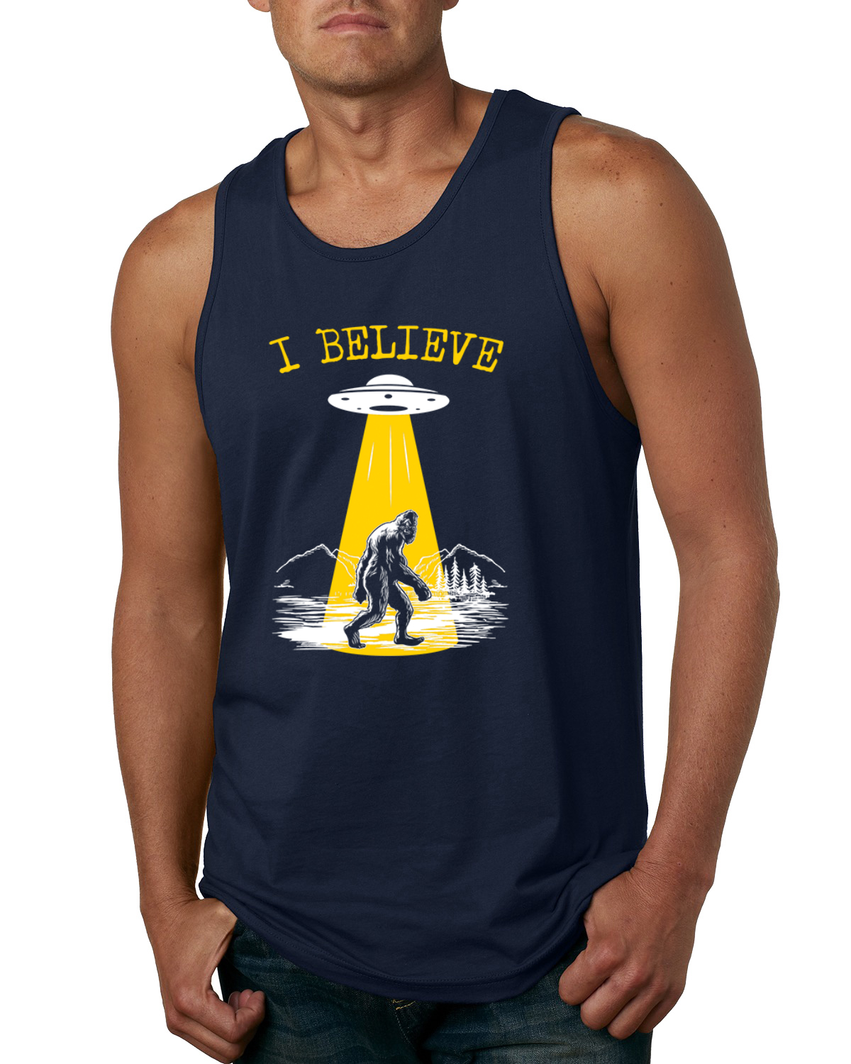 Camiseta sin mangas I Believe UFO Sasquatch para hombre - Imagen 6 de 9