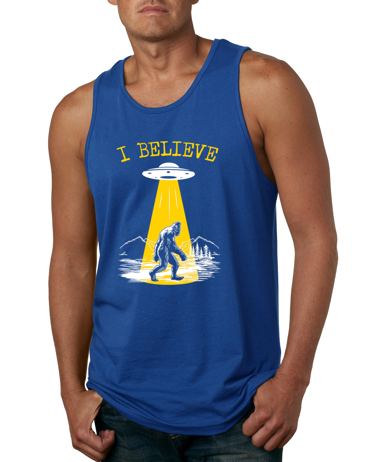 Camiseta sin mangas I Believe UFO Sasquatch para hombre - Imagen 8 de 9
