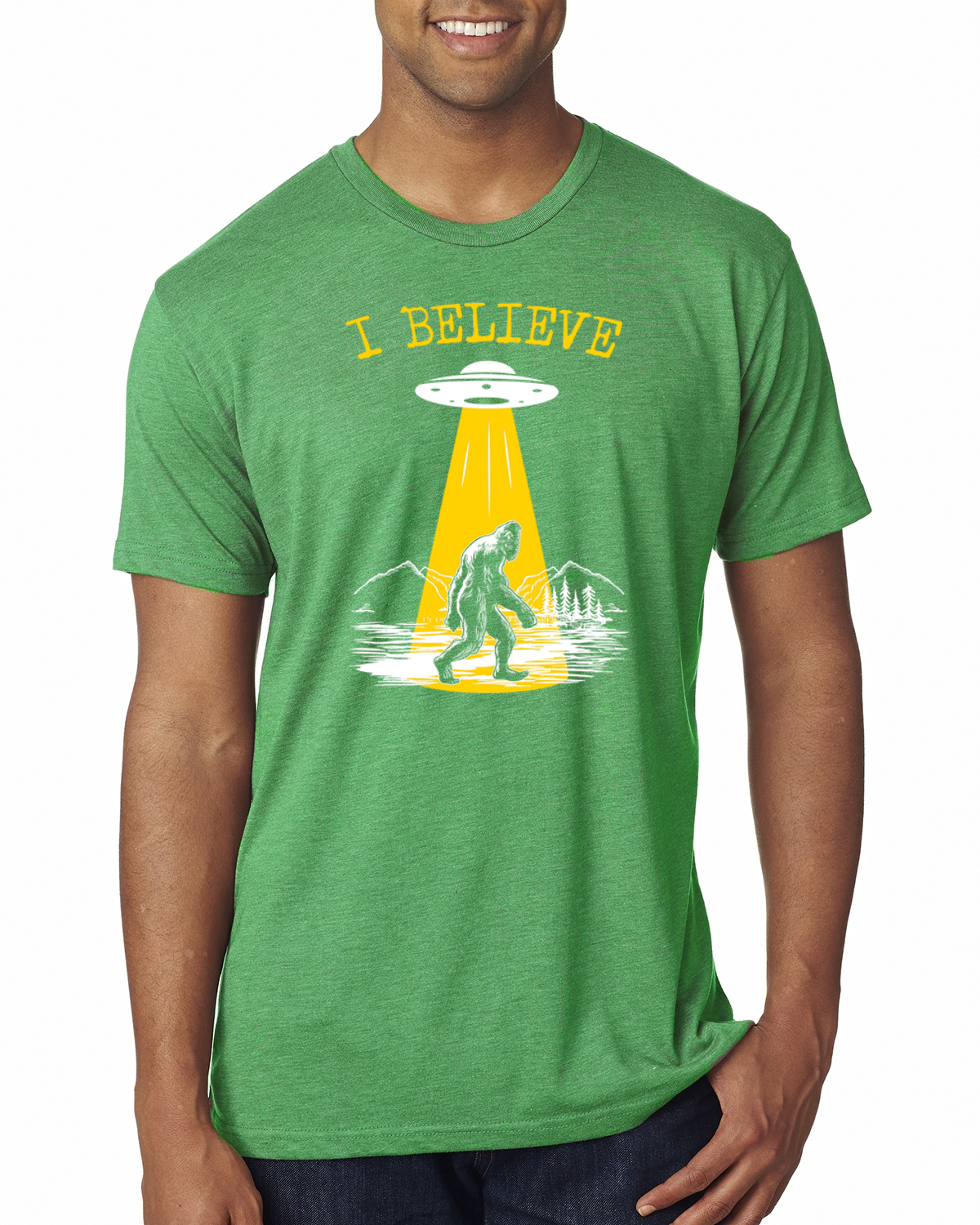 Camiseta I Believe UFO Sasquatch Hombre Premium Tri Blend - Imagen 4 de 17