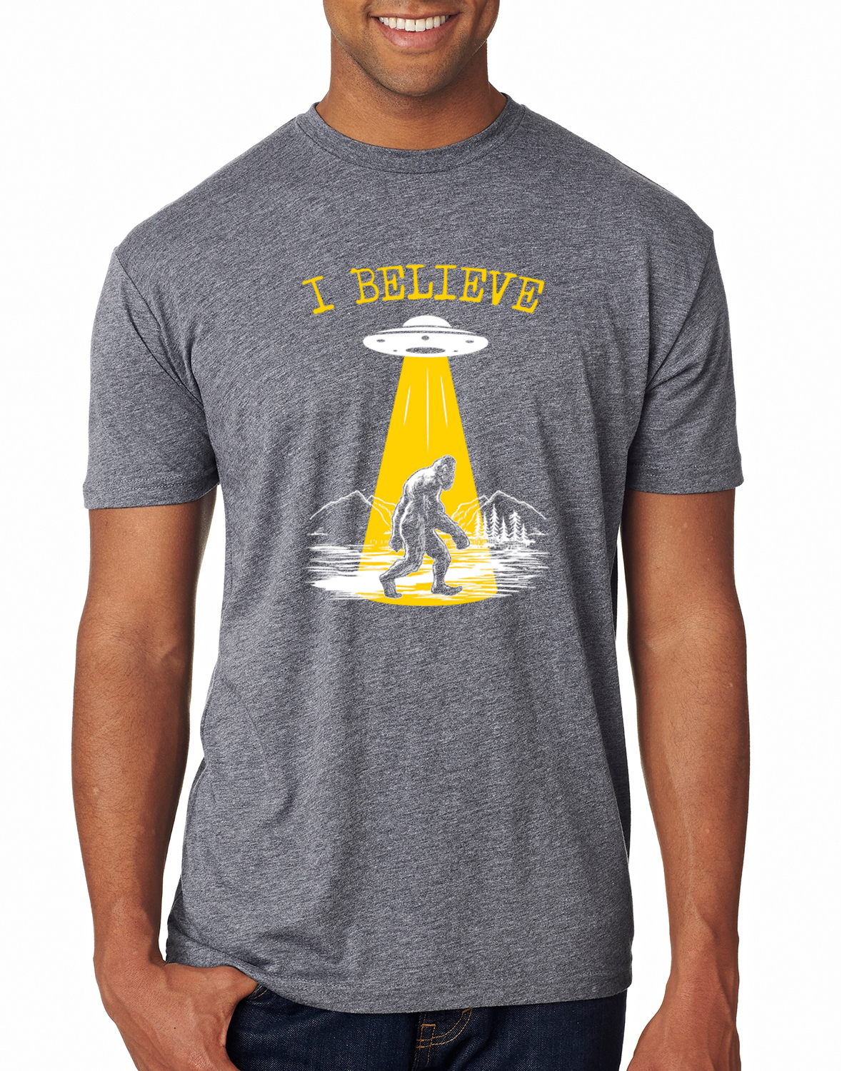 Camiseta I Believe UFO Sasquatch Hombre Premium Tri Blend - Imagen 6 de 17