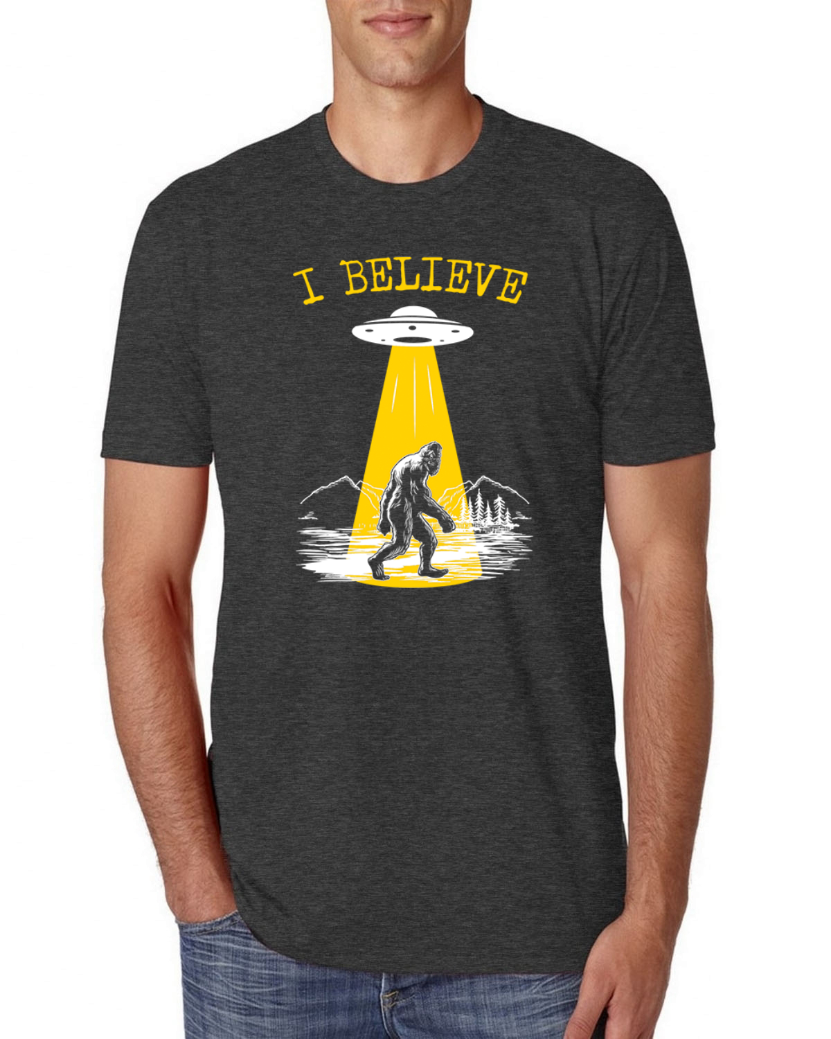 Camiseta I Believe UFO Sasquatch Hombre Premium Tri Blend - Imagen 7 de 17