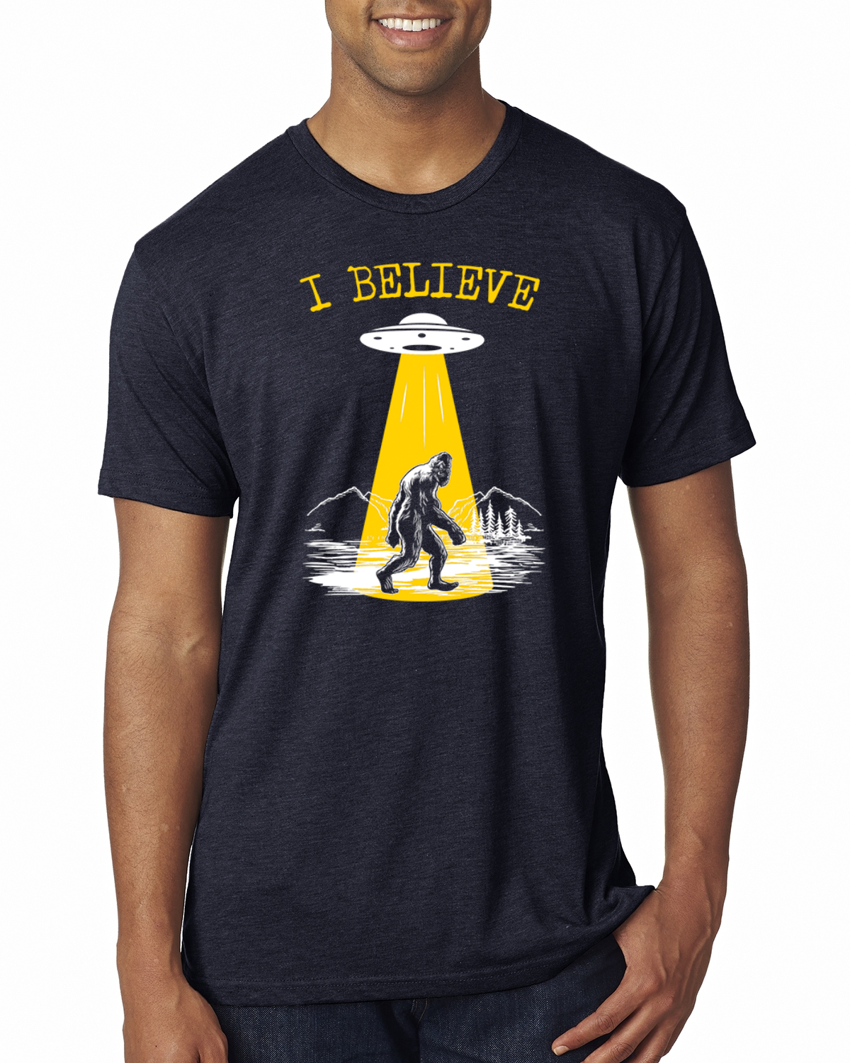 Camiseta I Believe UFO Sasquatch Hombre Premium Tri Blend - Imagen 8 de 17