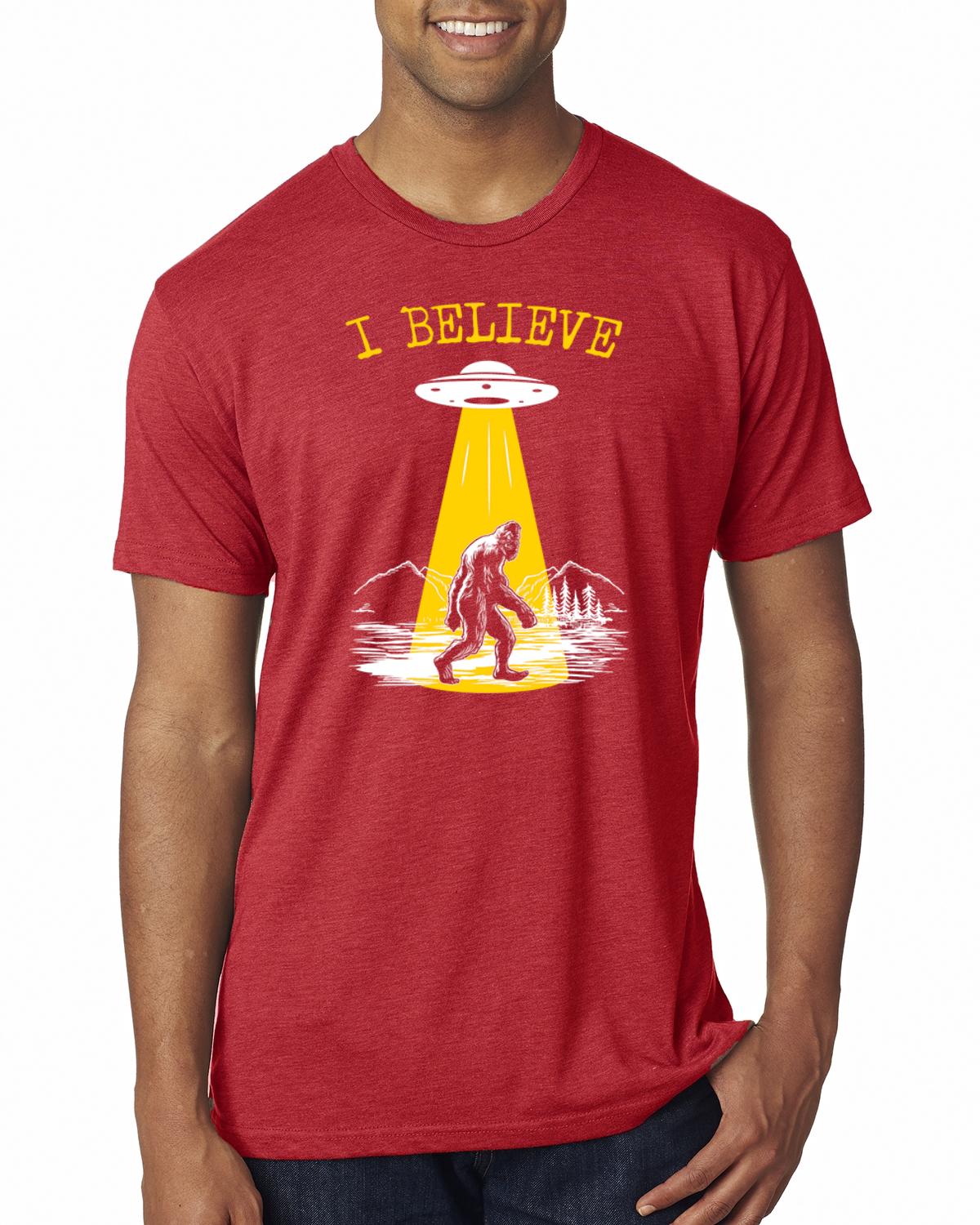 Camiseta I Believe UFO Sasquatch Hombre Premium Tri Blend - Imagen 10 de 17