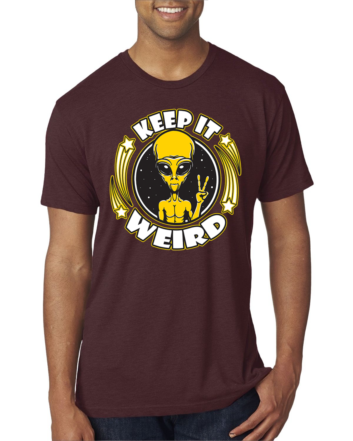 Camiseta Keep It Weird Alien Hombre Premium Tri Blend - Imagen 13 de 17