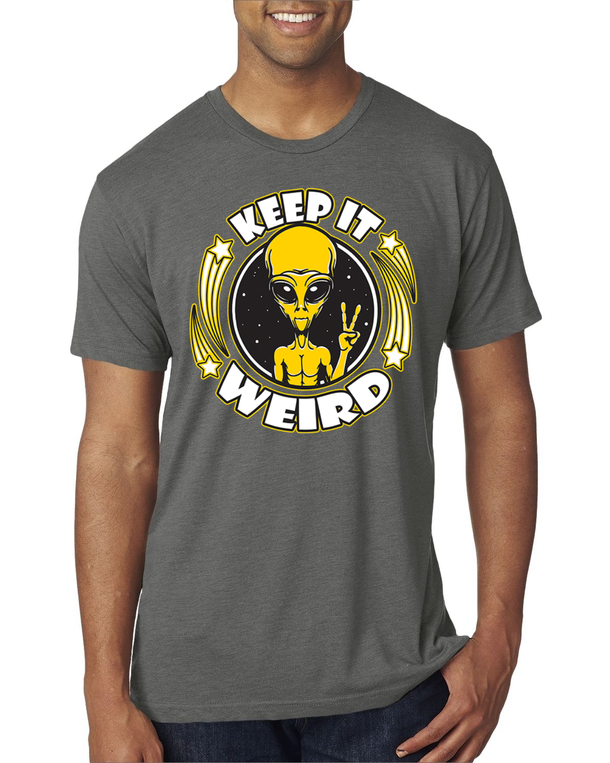 Camiseta Keep It Weird Alien Hombre Premium Tri Blend - Imagen 15 de 17