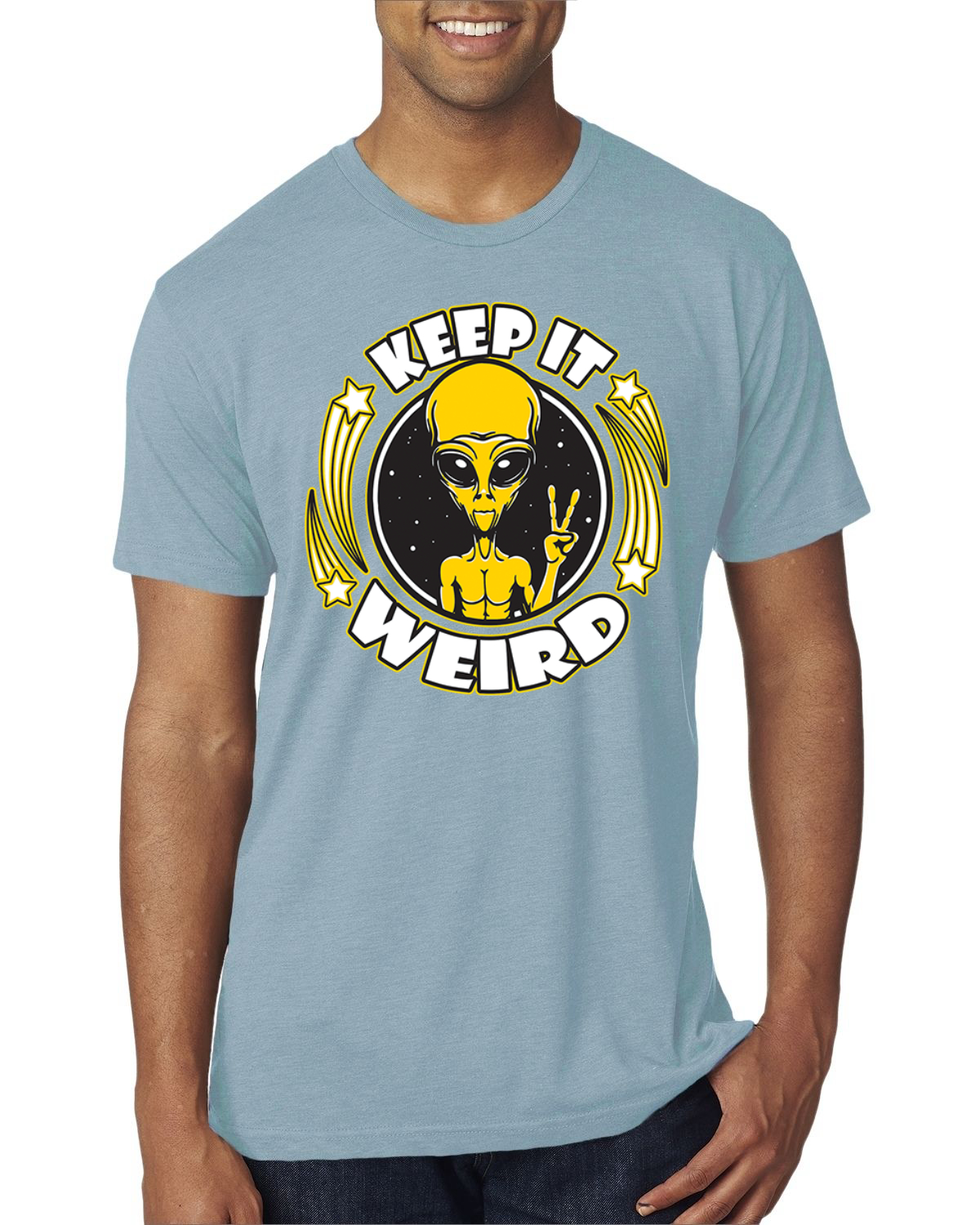 Camiseta Keep It Weird Alien Hombre Premium Tri Blend - Imagen 16 de 17