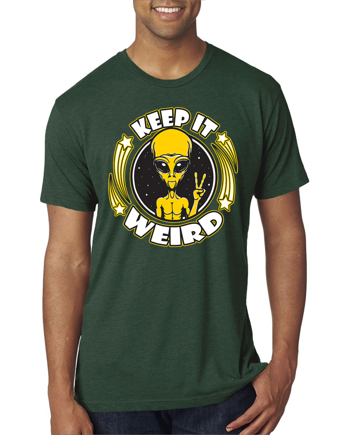 Camiseta Keep It Weird Alien Hombre Premium Tri Blend - Imagen 3 de 17
