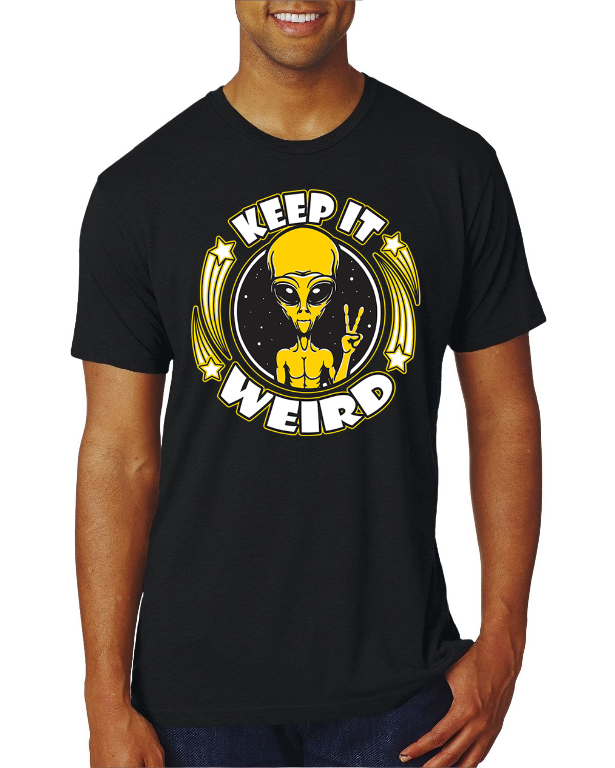 Camiseta Keep It Weird Alien Hombre Premium Tri Blend - Imagen 14 de 17